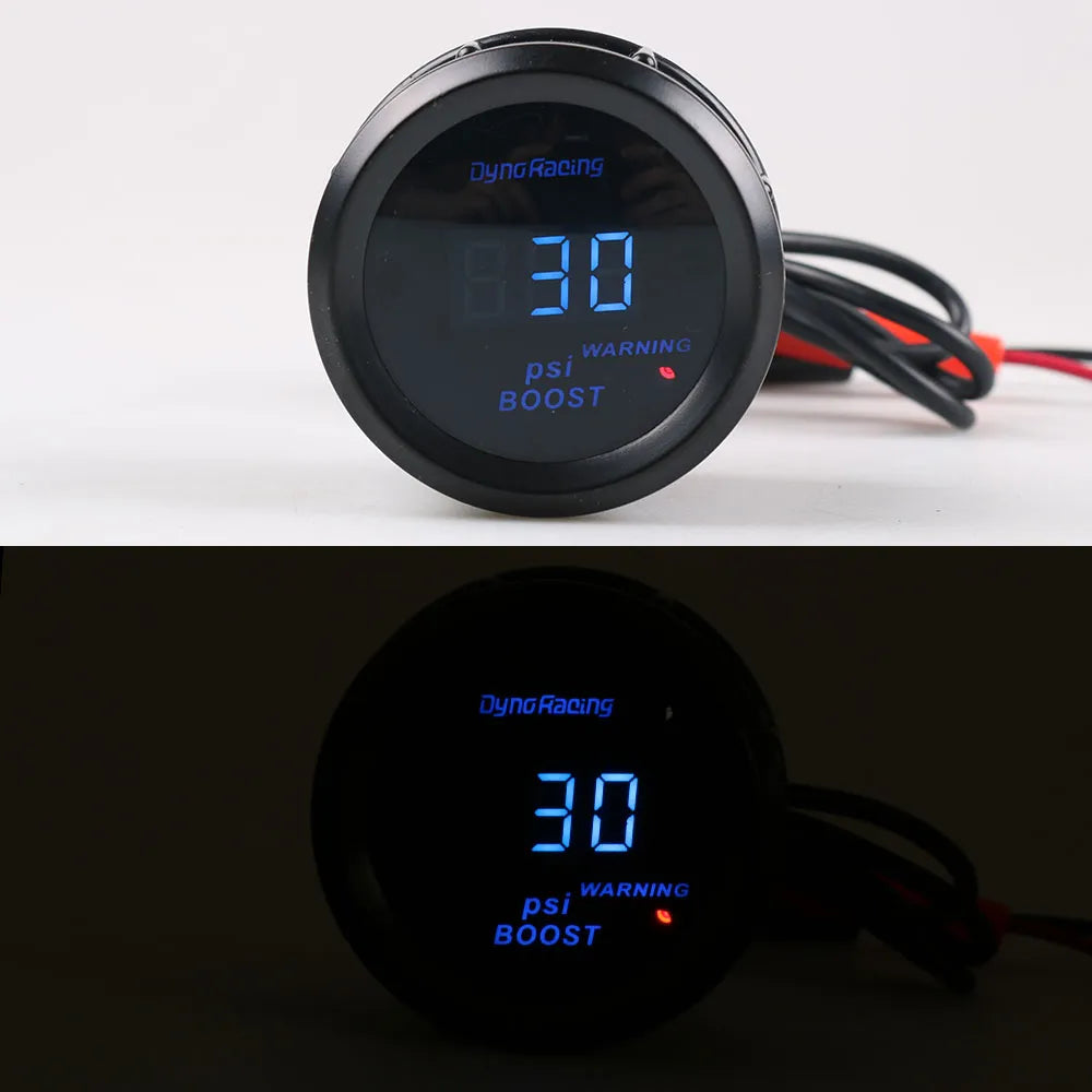 Dynoracing 2" 52mm Car Digital Tachometer Rpm Gauge Turbo Boost Gauge PSI Voltmeter Water Temp Oil Temp Oil Pressure Gauge
