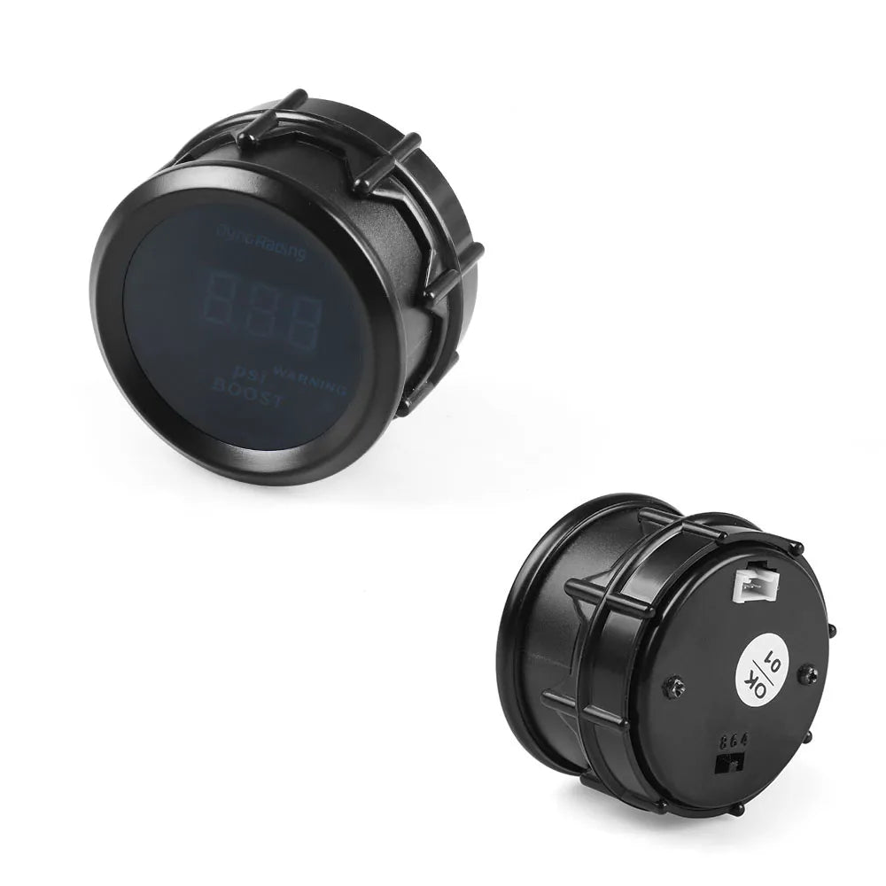 Dynoracing 2" 52mm Car Digital Tachometer Rpm Gauge Turbo Boost Gauge PSI Voltmeter Water Temp Oil Temp Oil Pressure Gauge
