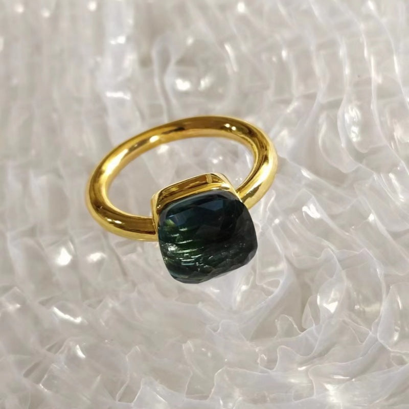 Fashion Mushroom-shaped Haircut Irregular Cube Sugar Ring