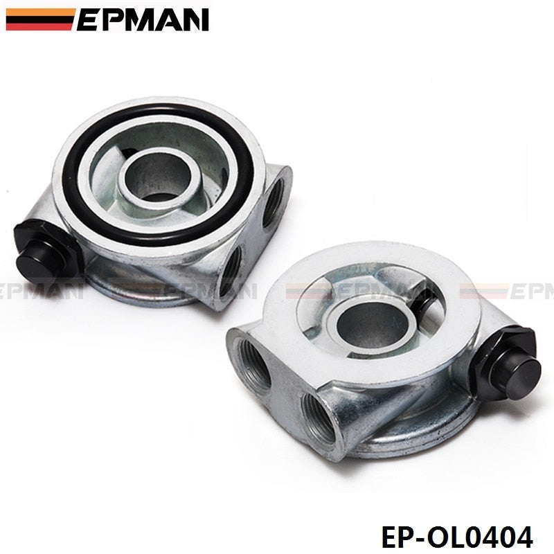 OIL COOLER FILTER SANDWICH PLATE + THERMOSTAT ADAPTOR (AN10 or AN8) FITTINGS EP-OL0404