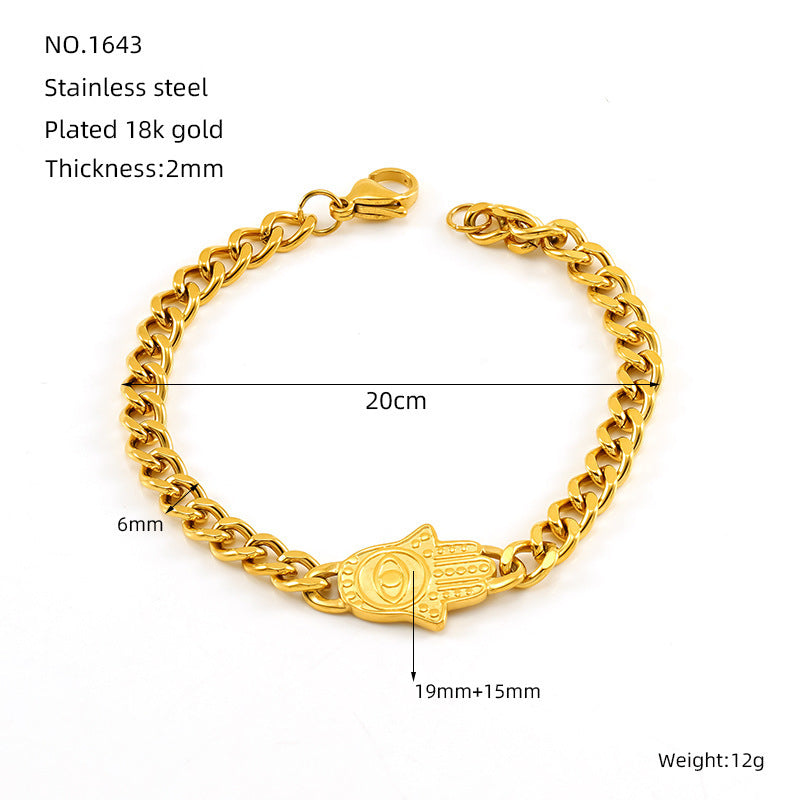 Cars&Bags Stainless Steel Cuban Link Chain Bracelet