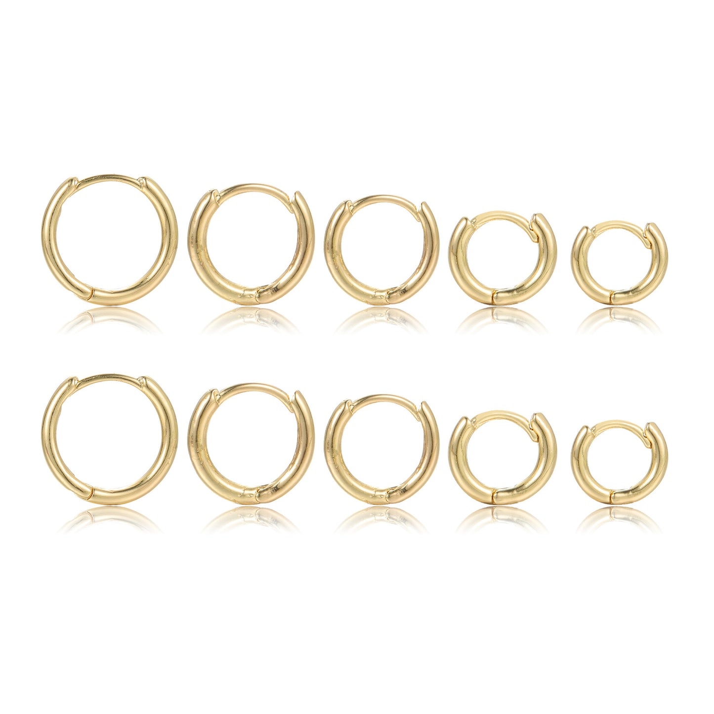 Simple Golden Fashion Personalized Metal Element Earrings Suit