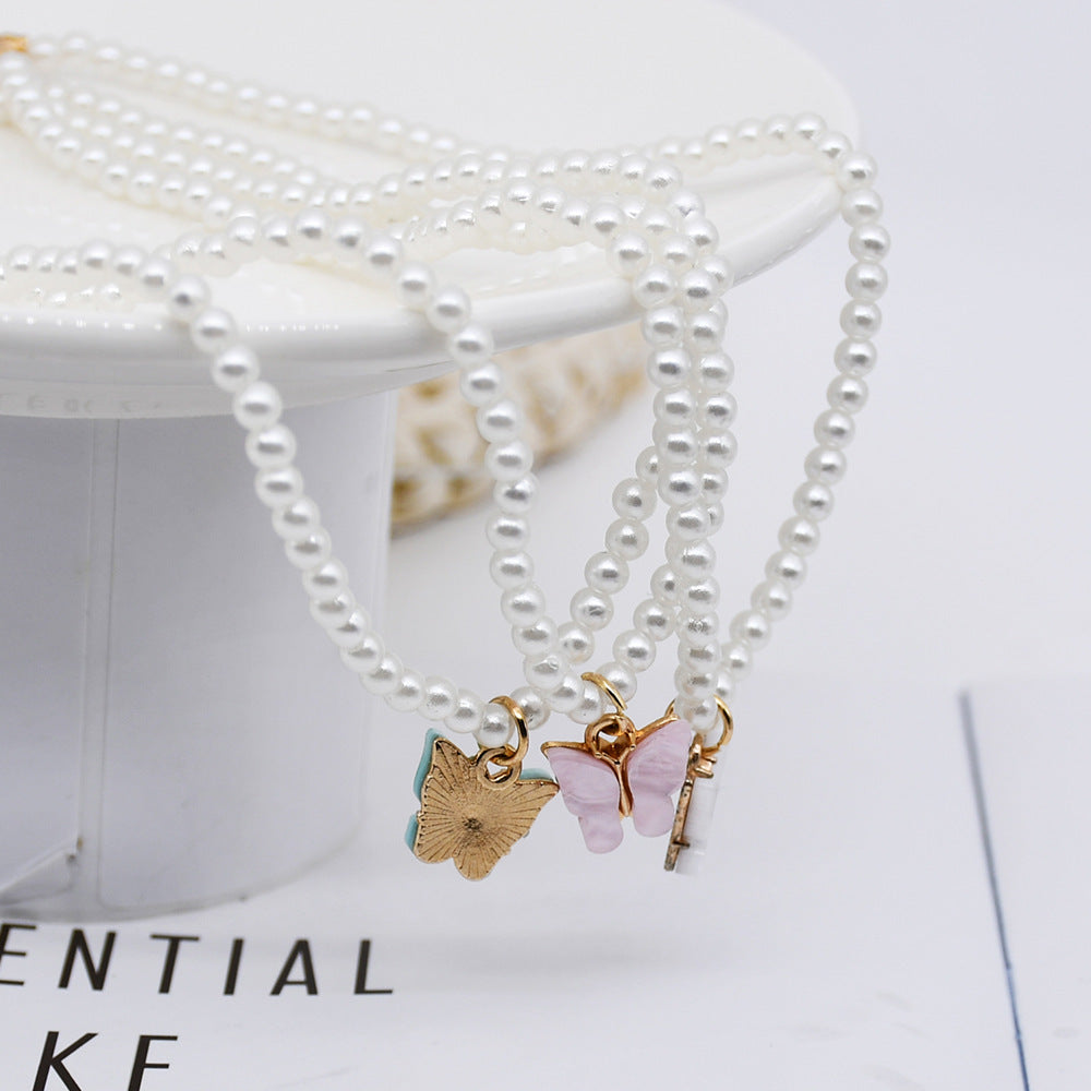 Cars&Bags Opal Bow Knot Pearl Necklace Women