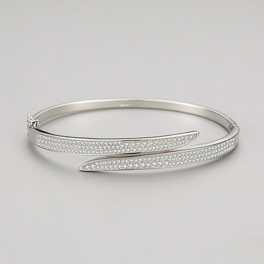 S925 Silver Bracelet For Women Special-interest Design Ins Hong Kong Style Asymmetric