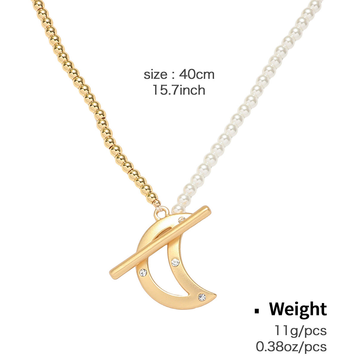Cars&Bags Matte Golden Moon Necklace and Earrings Suite
