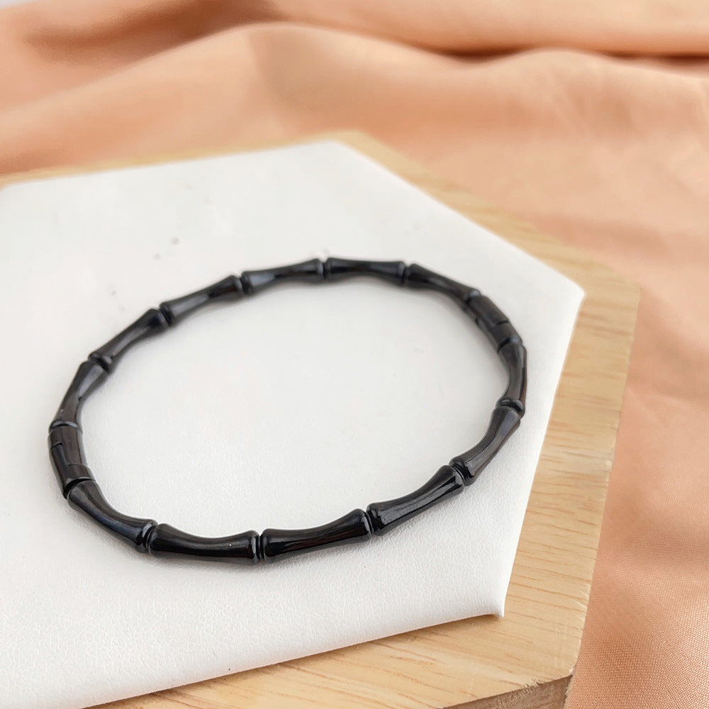 Minority All-match Titanium Steel Closed Bamboo Bracelet