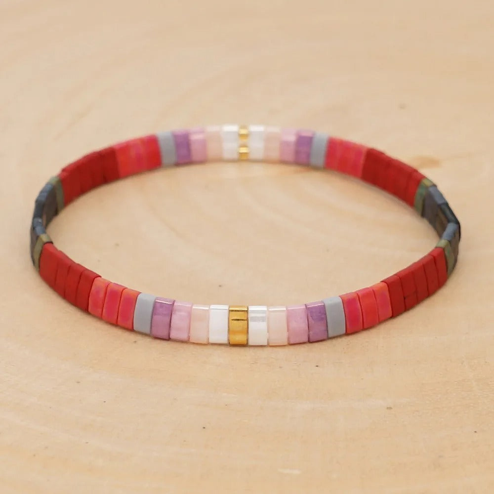 Women's Bohemian Glass Beaded Bracelet – Trendy & Elegant