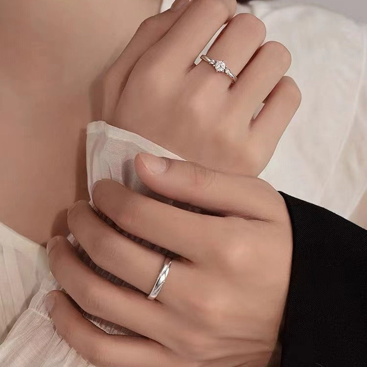 Cars & Bags Silver Plated Love Ring at First Sight Simple Bracelet