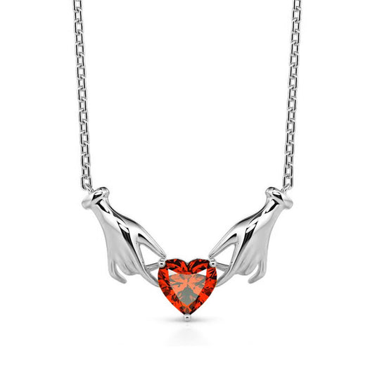 Fashion Red Gemstone Ladies Necklace Pendant
