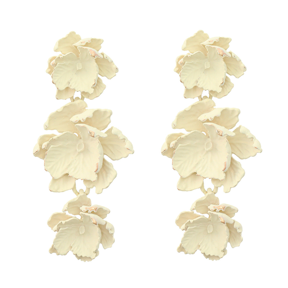 Flower Earrings Women's Multi-layer Alloy Spray Paint