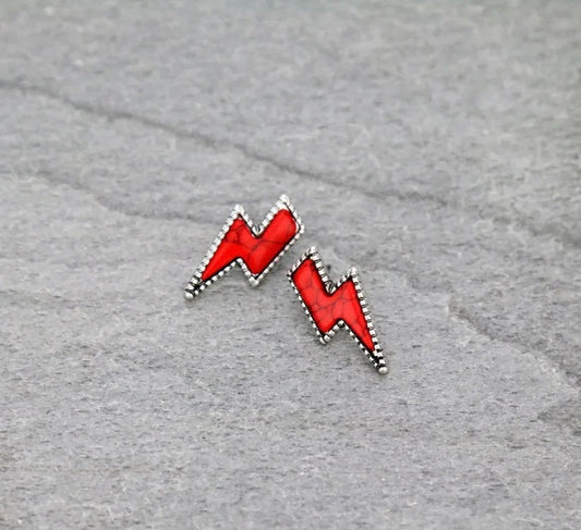 Lightning Marble Texture Retro Ethnic Style Double-sided Color Alloy Popular Earrings