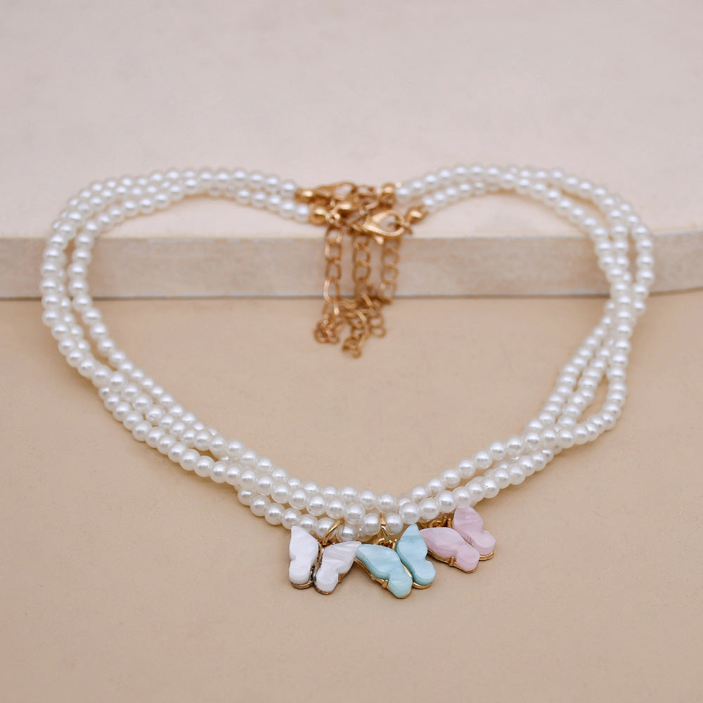 Cars&Bags Opal Bow Knot Pearl Necklace Women