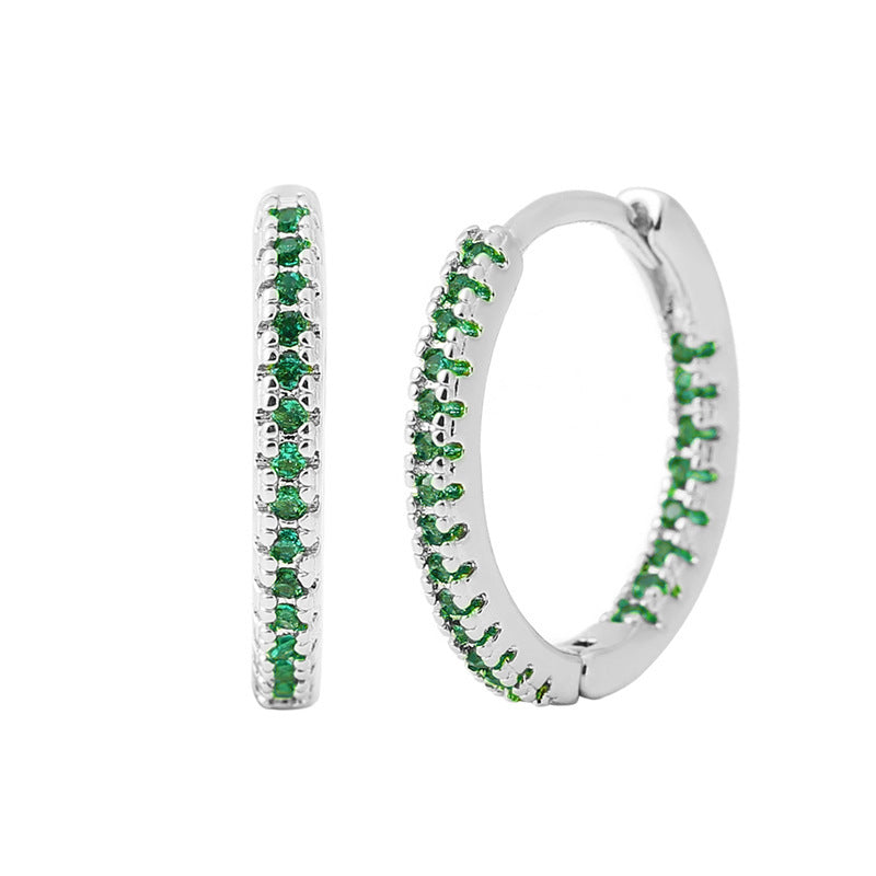 Circle Ear Clip Earrings for Women – Elegant Multicolor Zircon Design