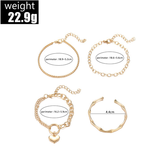 Personalized Fashion Love Bamboo Bracelet 4-piece Set