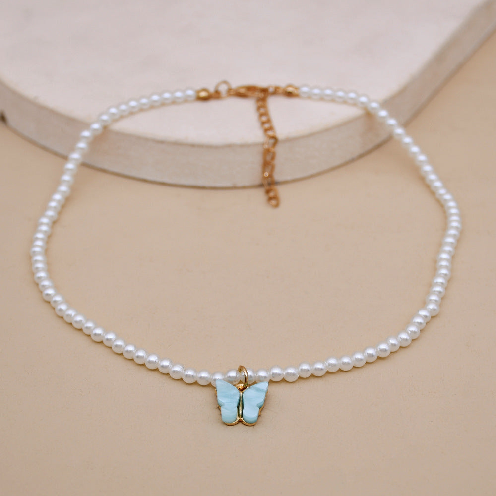 Cars&Bags Opal Bow Knot Pearl Necklace Women