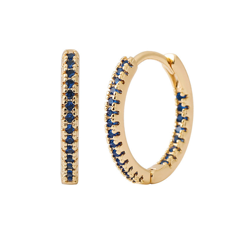 Circle Ear Clip Earrings for Women – Elegant Multicolor Zircon Design