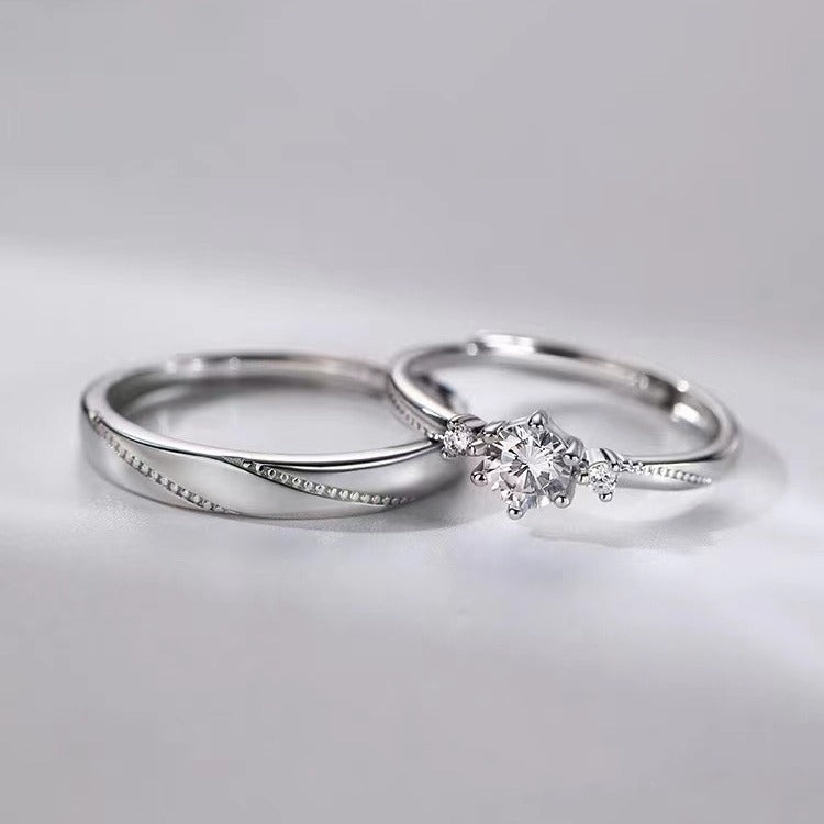 Cars & Bags Silver Plated Love Ring at First Sight Simple Bracelet