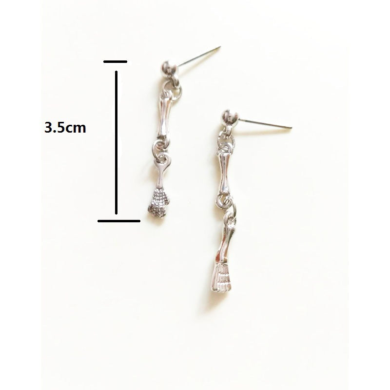 Simple Punk Bone Joint Hand And Foot Link Combination Ear Studs