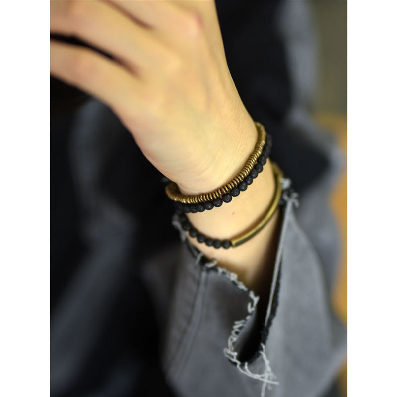 Personality Multi-layer Bracelet Female Design Volcanic Rock Retro