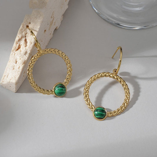 French Retro Minority Design Sense Turquoise Earrings Women