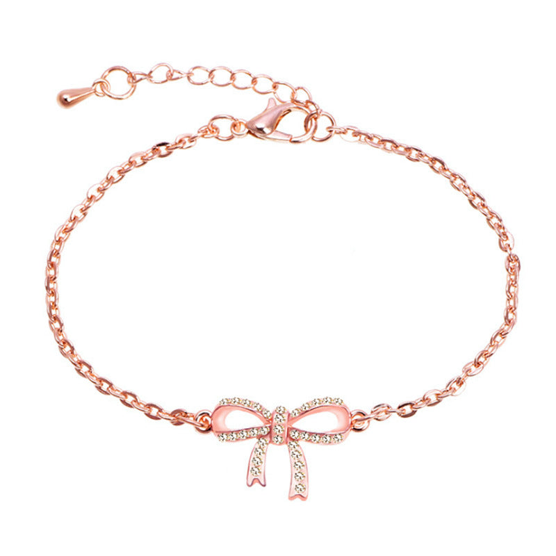 Rose Gold Bow Hand Jewelry Women's