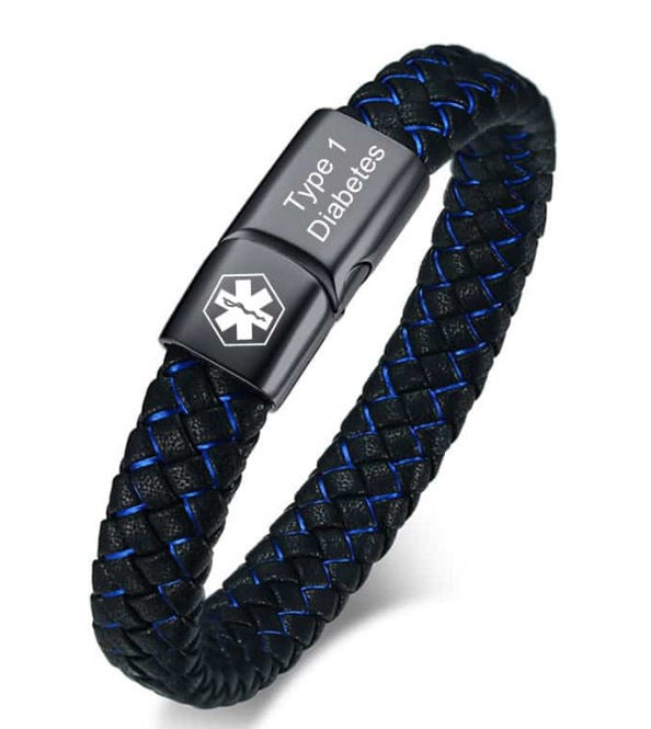 Men's Titanium Steel Magnetic Buckle Leather Rope