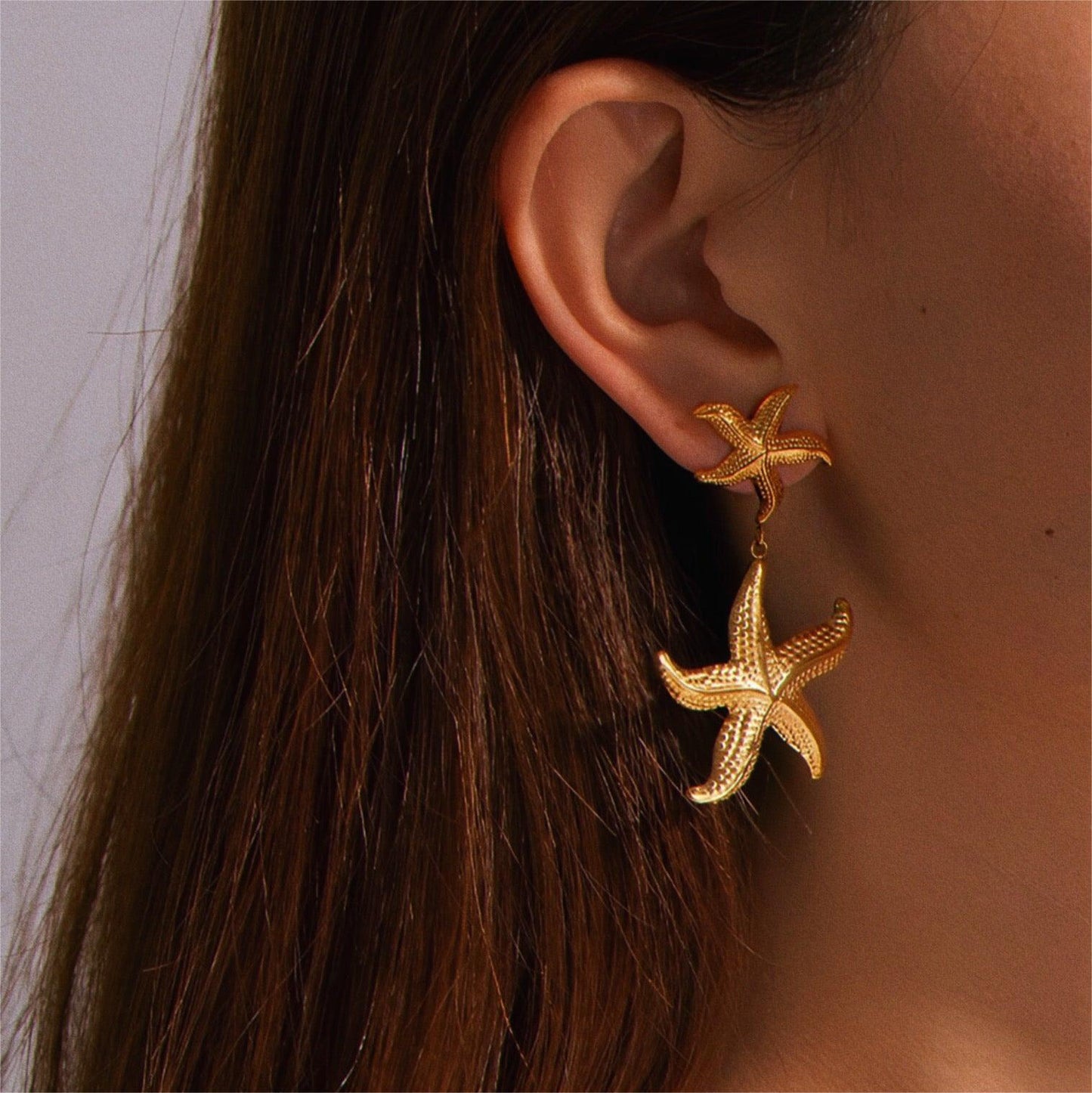 Titanium Steel Starfish Earrings For Women