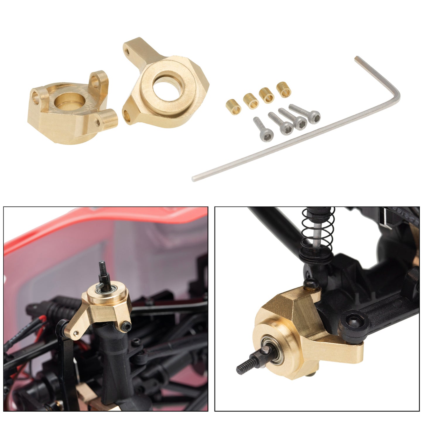 Axial SCX24 90081 Brass Counterweight, A Pair Of Steering Cups