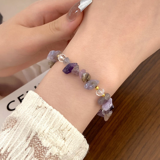 Women's Natural Crystal Shaped Gravel Bracelet