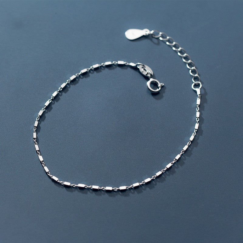 S925 Silver Small Square Bracelet For Women