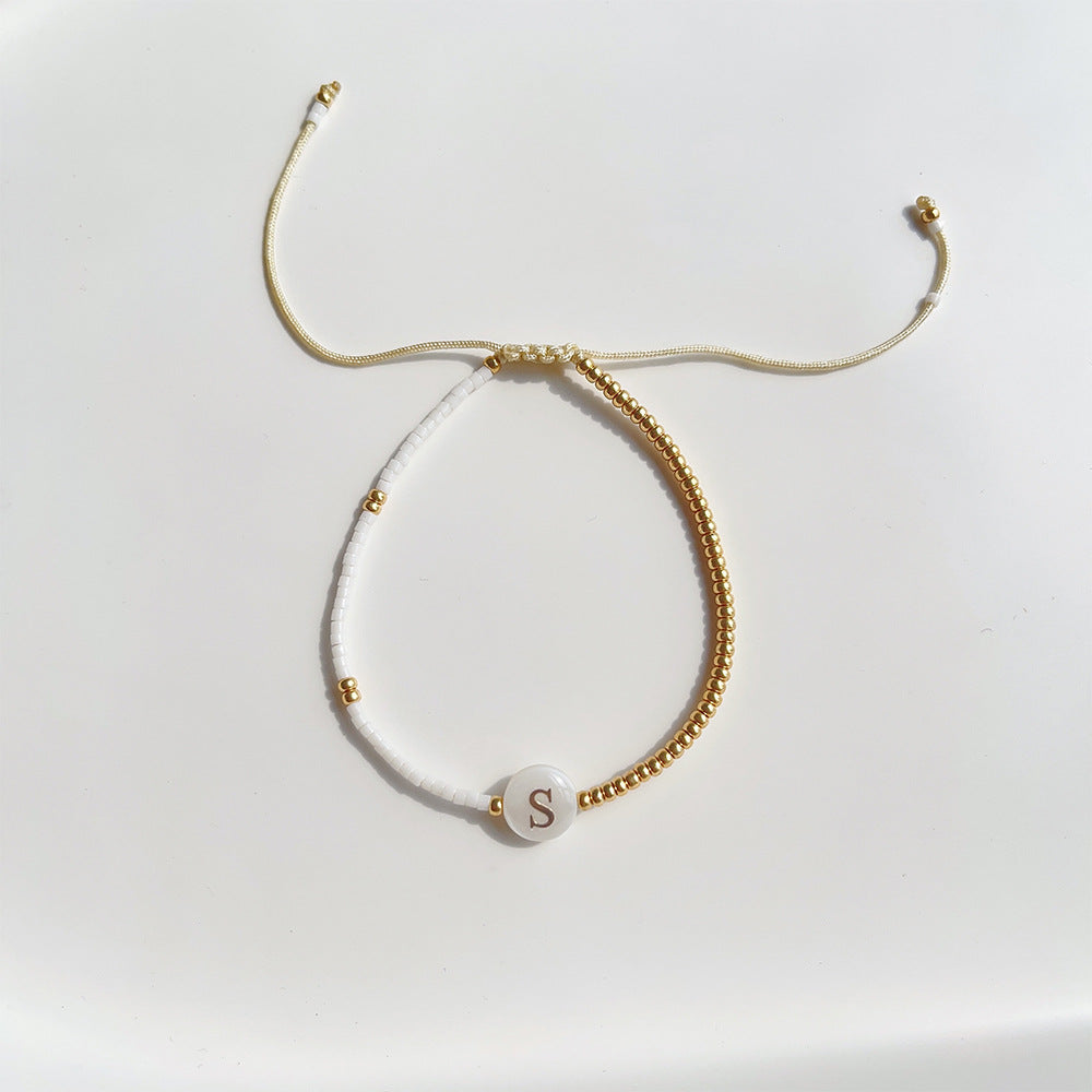 Niche French Style Golden Balls Small Bracelet