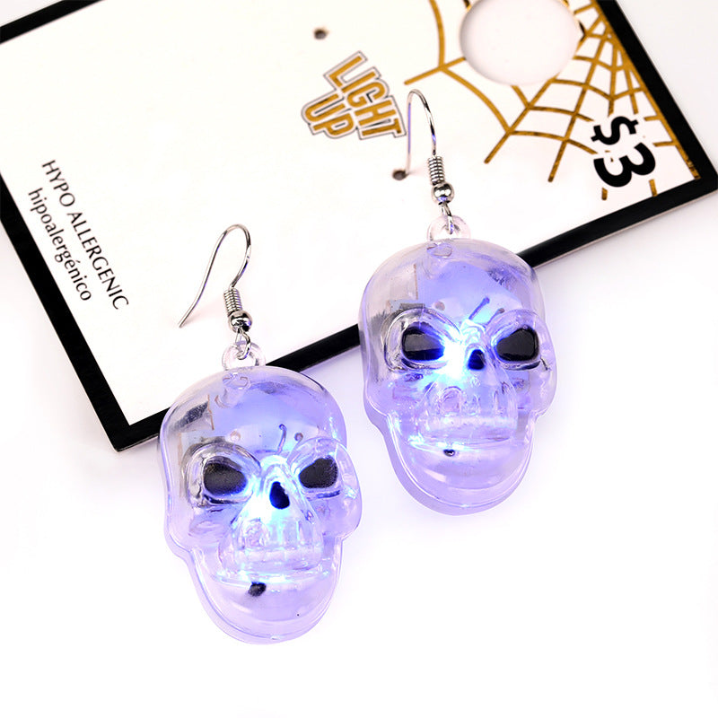 Halloween Party Earrings LED Light Transparent