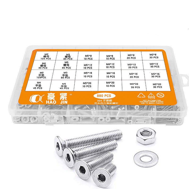 Hex nut flat washer combination