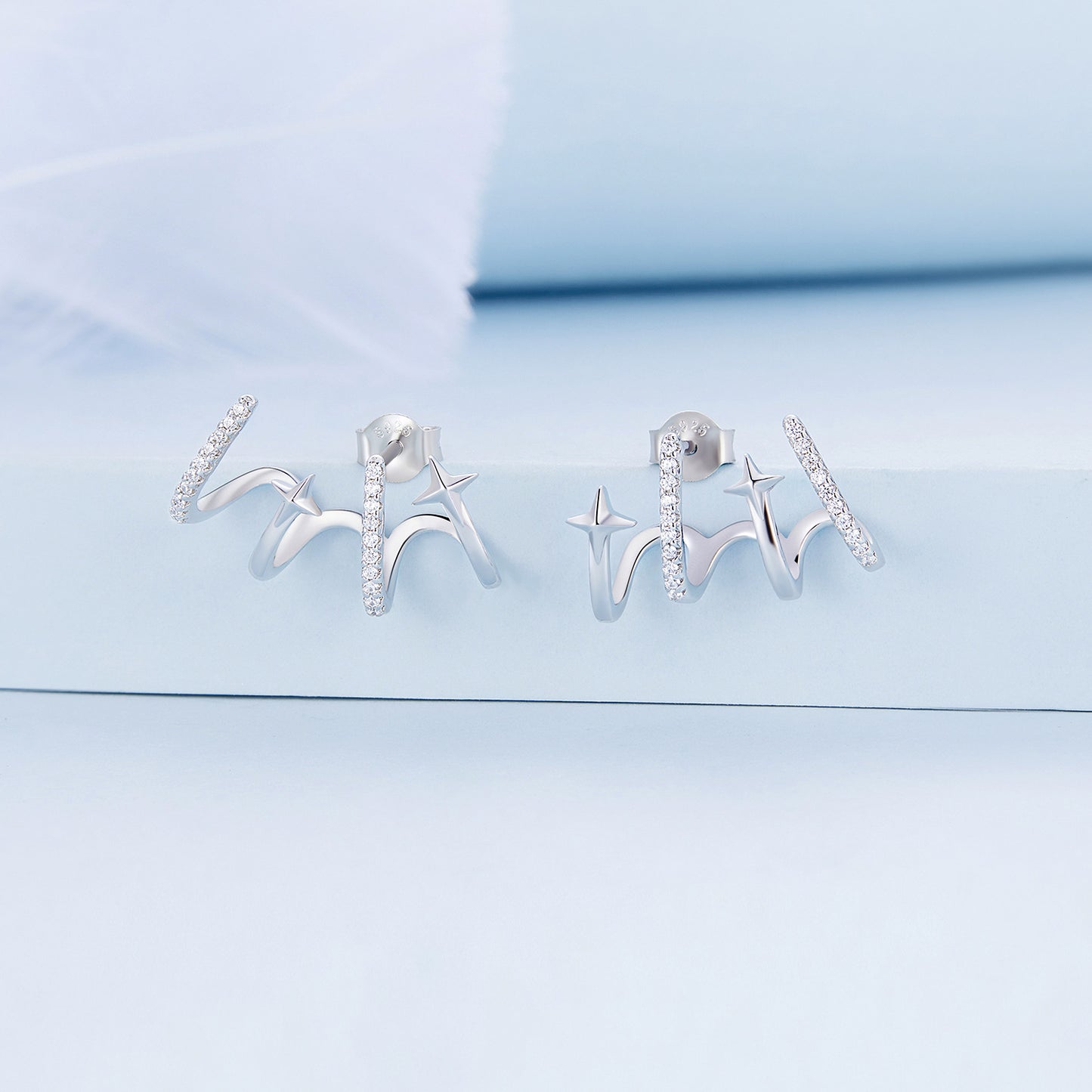 Simple Personality Multilayer Zircon Earrings Female