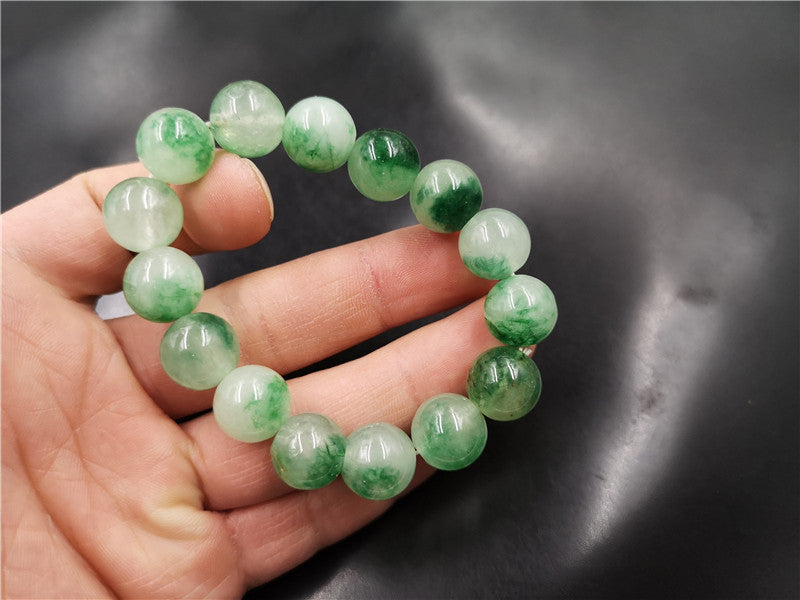 Colorful Floating Flowers Jade Ball Bracelet