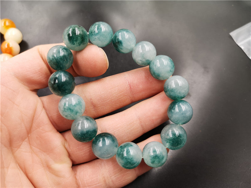 Colorful Floating Flowers Jade Ball Bracelet