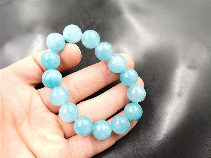 Colorful Floating Flowers Jade Ball Bracelet