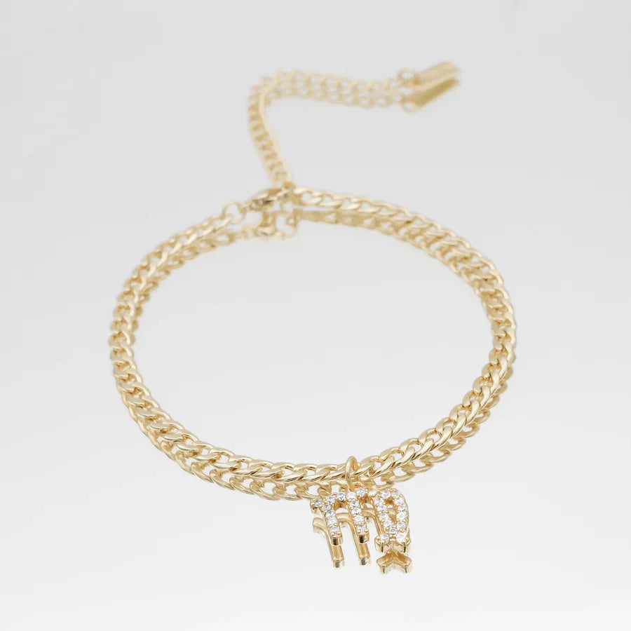 Simple Micro Inlaid Zircon Chain Constellation Anklet