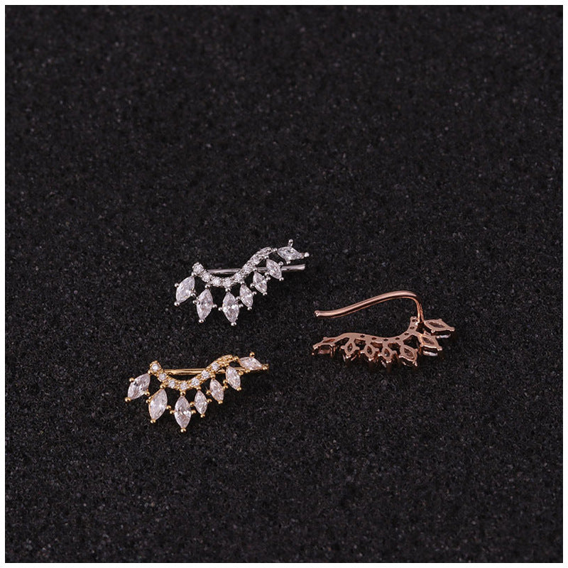 Flower Zircon Earnail Long Earbone Nail Woman