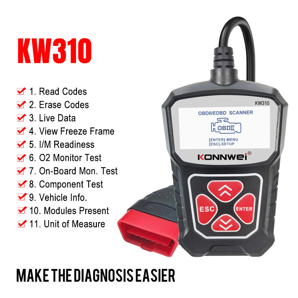 KW310 Car Diagnostic Scanner Scanner Barcode Reader Tool