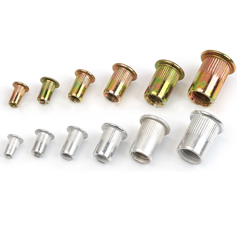 300Pcs/Box Aluminum+Color Zinc Blind Rivet Nut M3/4/5/6/8/10 Set Flat Head Rivet Nut Pull Cap