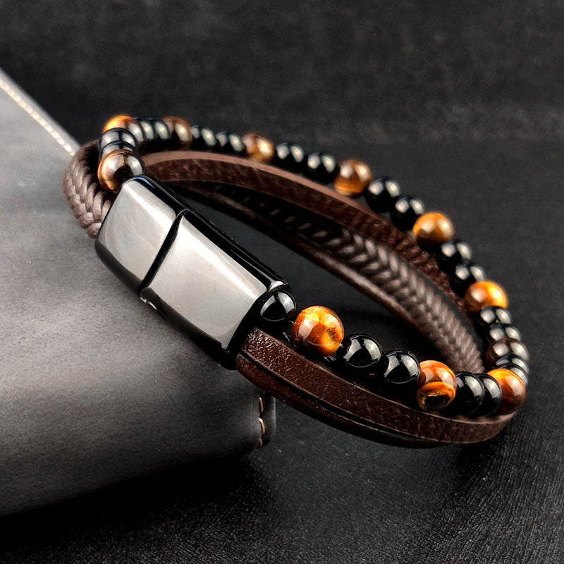 Multi-layer Bracelet Stainless Steel Magnet Wristband