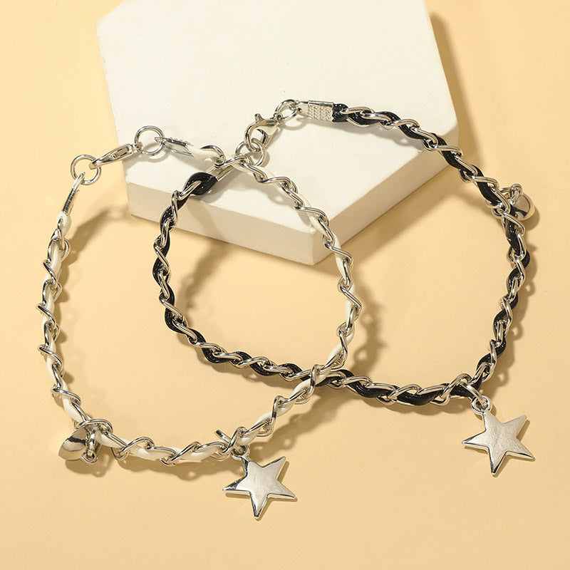 Creative Korean Style Minimalist Star Magnetic Snap Couple Bracelet