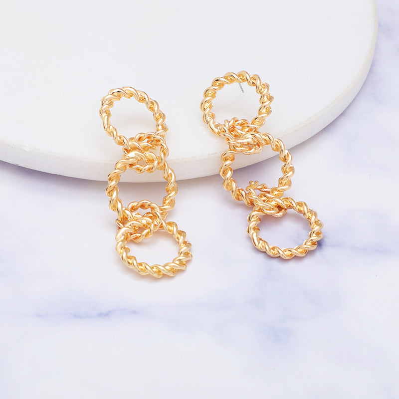 Stitching Zinc Alloy Heavy Industry Temperament Ear Studs