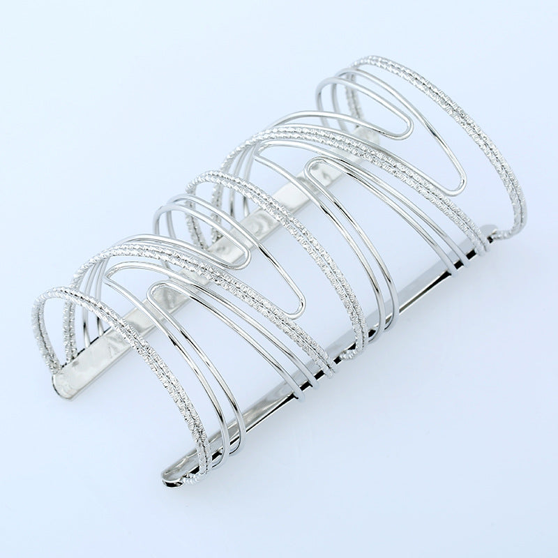 Simple Metal Cross Long Pattern Bracelet