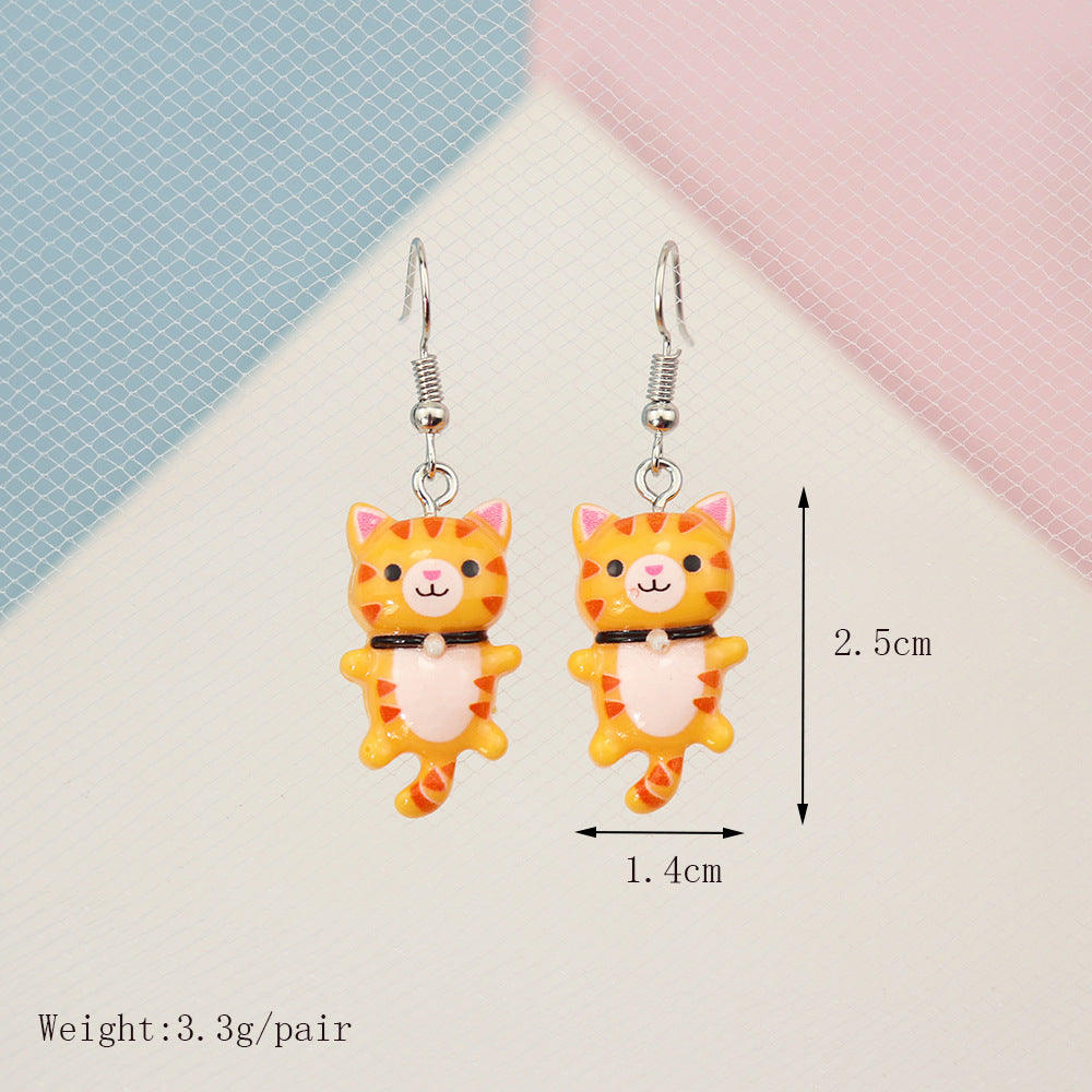 Cartoon Animal Long Tail Dogs And Cats Earrings For Women