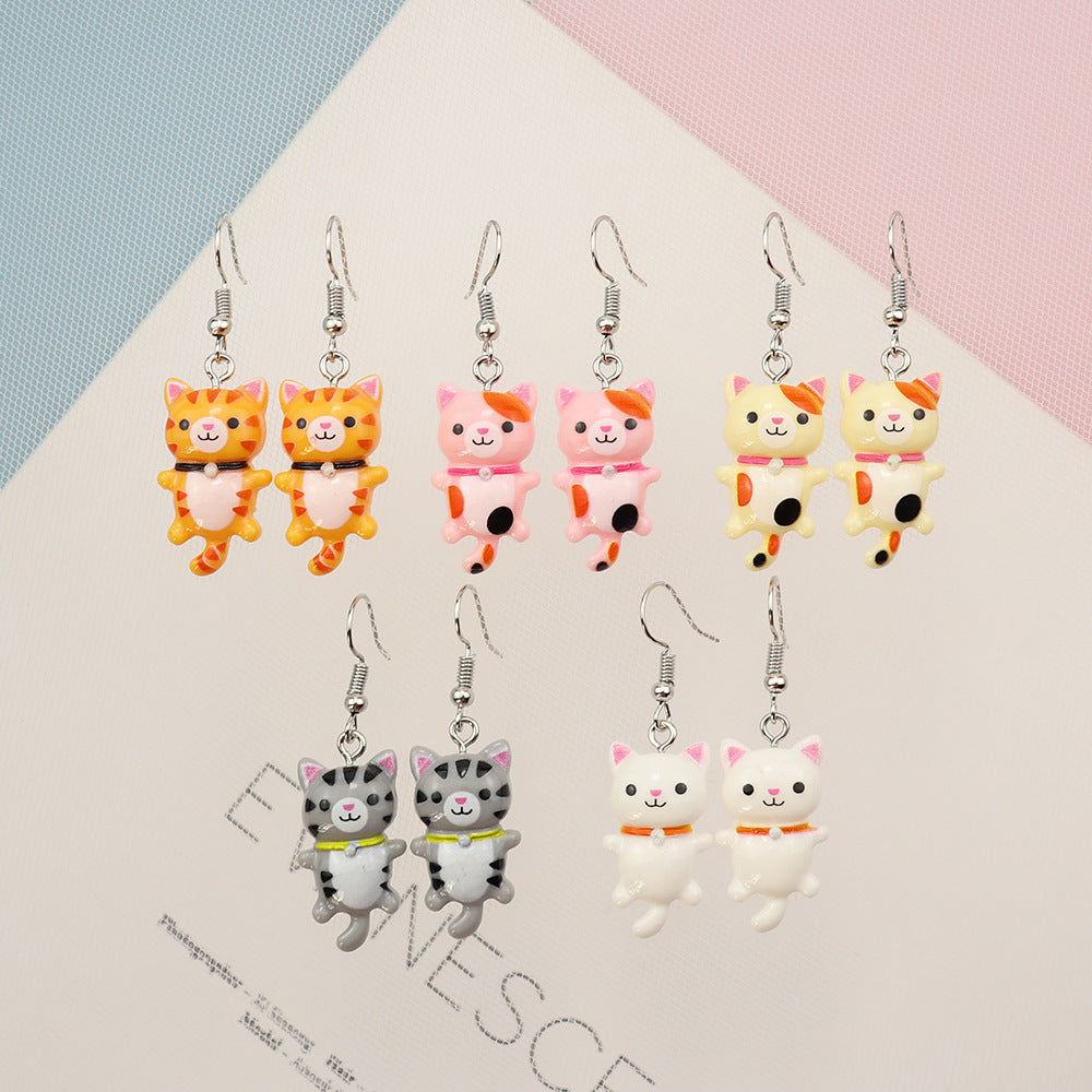 Cartoon Animal Long Tail Dogs And Cats Earrings For Women