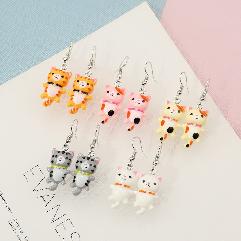 Cartoon Animal Long Tail Dogs And Cats Earrings For Women