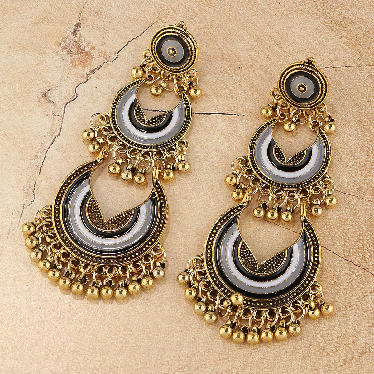 Earrings Alloy Pendant Indian Bell Bead Ear Pendants