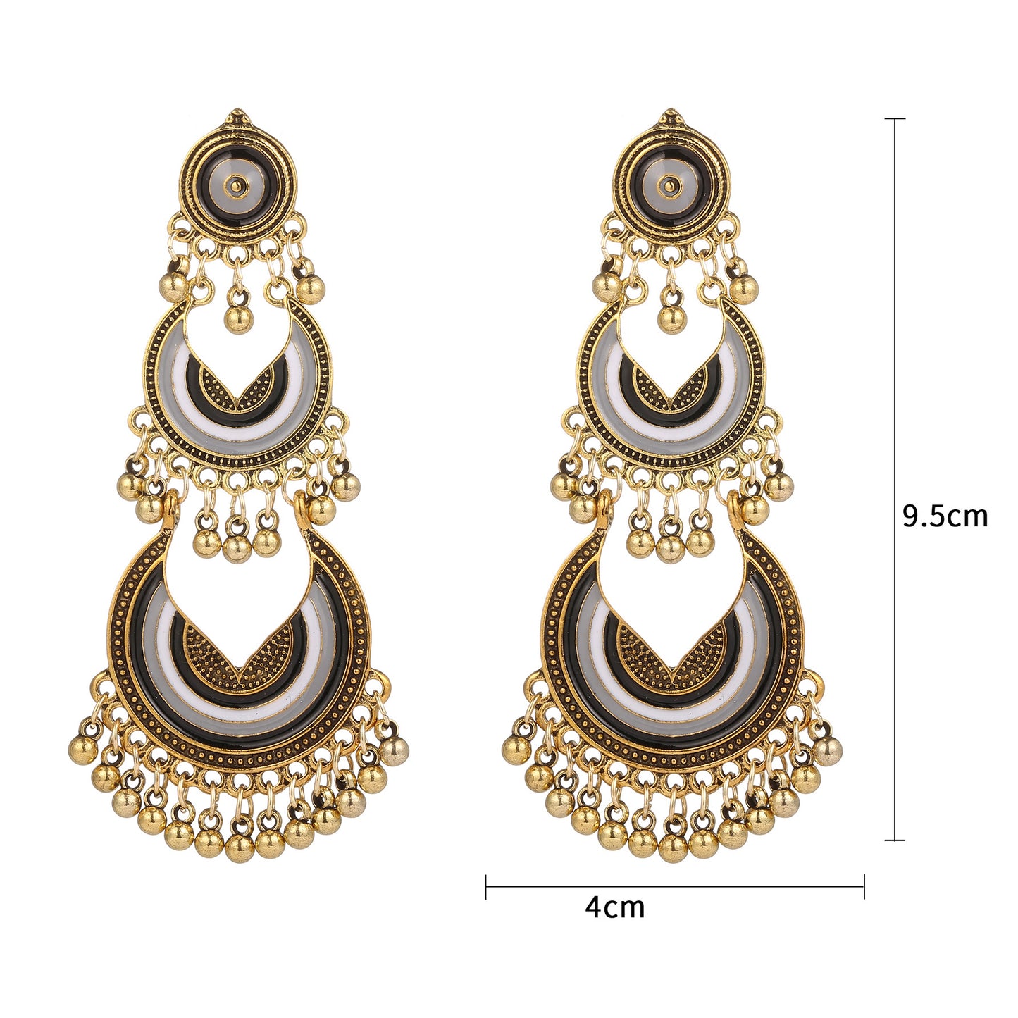 Earrings Alloy Pendant Indian Bell Bead Ear Pendants